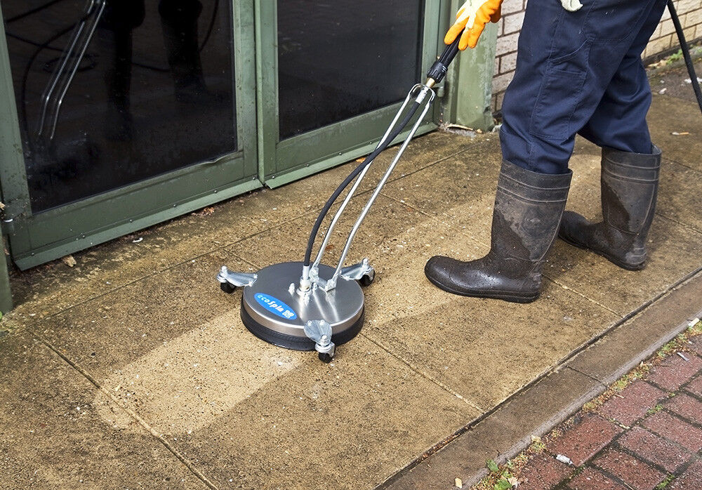 Power wash patio pavers