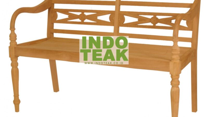 Teak outdoor dining bench