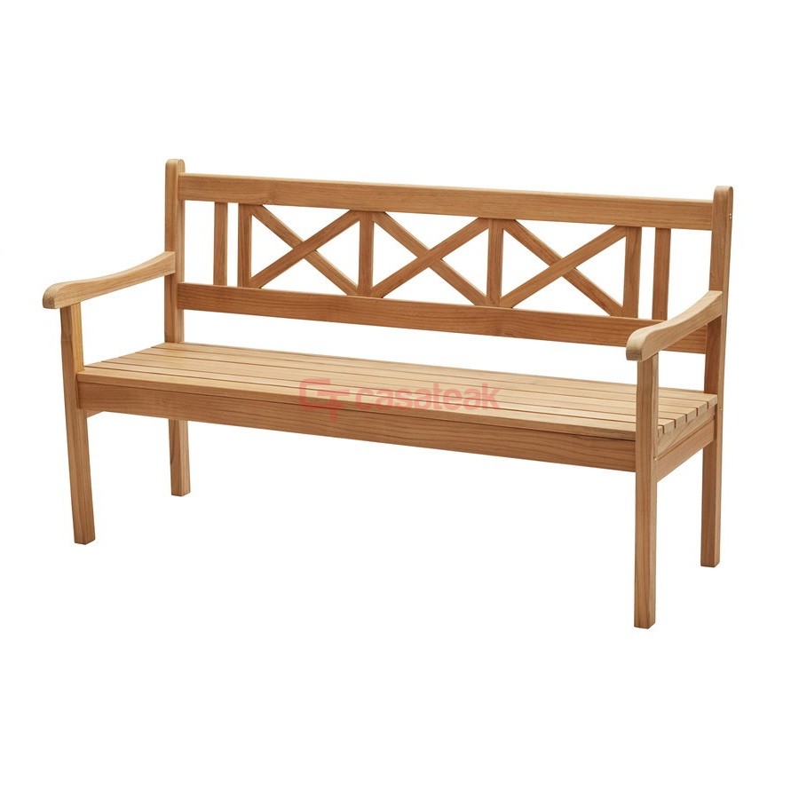 Teak outdoor dining bench