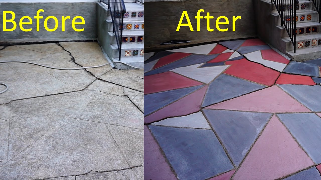 How to fix cracked uneven concrete patio