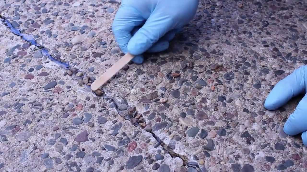 Concrete aggregate crack exposed repair filler patio cracks clear use eagle